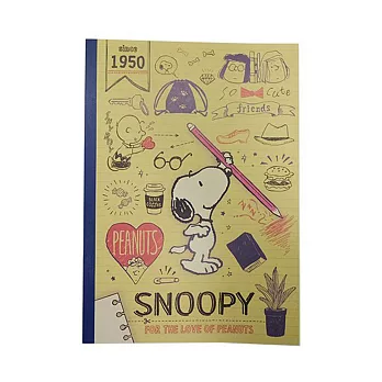 《KAMIO》SNOOPY B5平裝筆記本(STUDY)