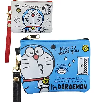 【日本進口正版】哆啦A夢 DORAEMON 腕掛/手提 零錢包/卡片包/票夾 三麗鷗 -藍色款