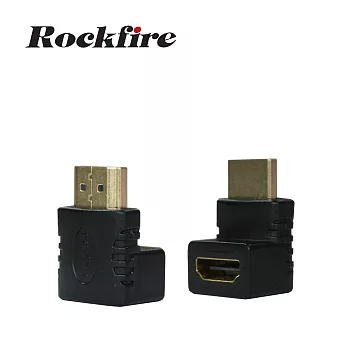 Rockfire HDMI公對母 90°轉接頭黑色