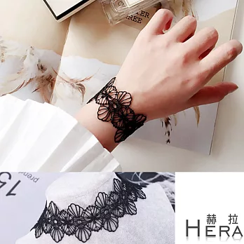 【Hera】赫拉 蕾絲簍空雕花短款手鍊-2色(黑色)