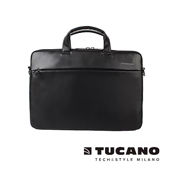 TUCANO Fina Premium MacBook 13吋義大利真皮側背包-黑