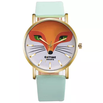 Watch-123 狐狸方程式-可愛動物個性創意學生手錶 (5色任選)薄荷綠