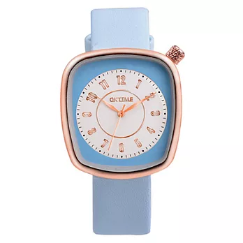 Watch-123 水漾青春-清雅脫俗纖巧方形美手錶 (5色任選)藍色
