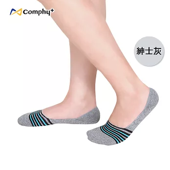 【Comphy+】條紋隱型襪-紳士灰（L 號）抑菌除臭科技機能休閒襪