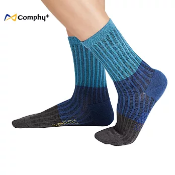 【Comphy+】三色透氣三分襪-湖水藍（F 號）抑菌除臭科技機能休閒襪