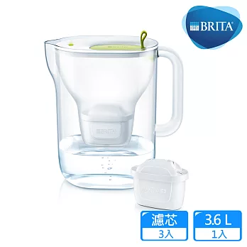 【德國BRITA】Style 3.6L純淨濾水壺+2入MAXTRA Plus濾芯_萊姆綠 (共3芯)萊姆綠