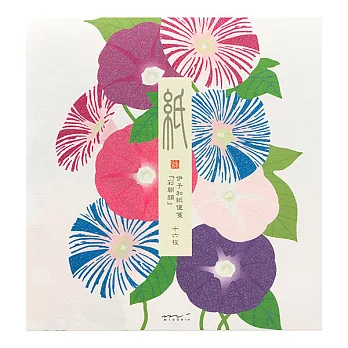 MIDORI JAPANWORKS日本名藝系列便箋(夏季)-絹印七彩朝顏