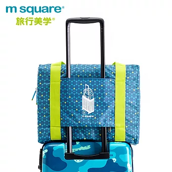 m square商旅系列Ⅱ 折疊購物袋M藍色六角紋