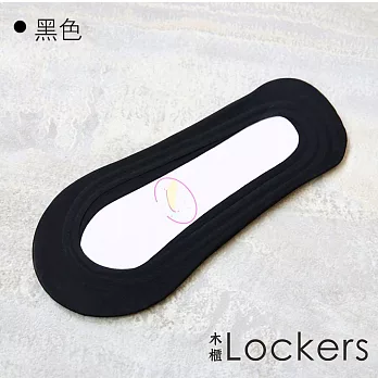 【Lockers 木櫃】輕薄冰絲玫瑰防滑隱形短襪/船襪-四色(黑色)