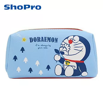 【日本進口正版】哆啦a夢 Doraemon 皮質 化妝包/收納包/筆袋 防潑水 小叮噹