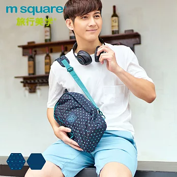 m square美途系列Ⅱ單肩斜跨包/跨胸包波點藍