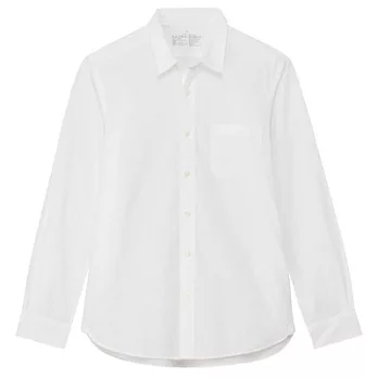 [MUJI無印良品]男有機棉水洗平織布襯衫XS白色