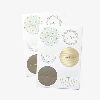 Dailylike 圓形訊息貼紙-05 暖情意花圈