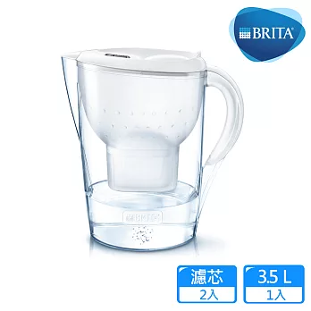 【德國BRITA】3.5公升Marella馬利拉濾水壺+1入MAXTRA Plus濾芯_白(共2芯)