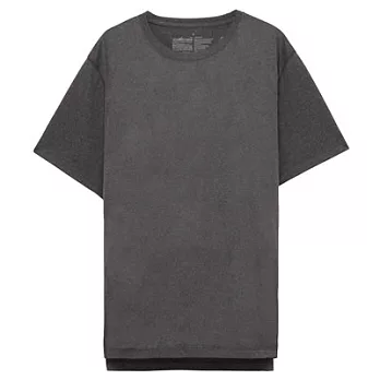 [MUJI無印良品]男吸汗速乾聚酯纖維短袖T恤S墨灰
