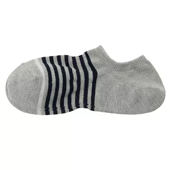 [MUJI無印良品]男有機棉混橫紋淺口直角襪25~27cm灰色