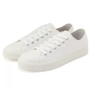 [MUJI無印良品]撥水加工有機棉休閒鞋-JP25.5柔白