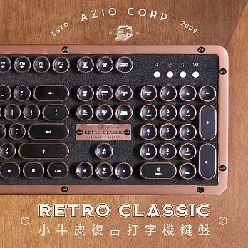 AZIO RETRO CLASSIC ARTISAN 小牛皮復古打字機鍵盤 中文版