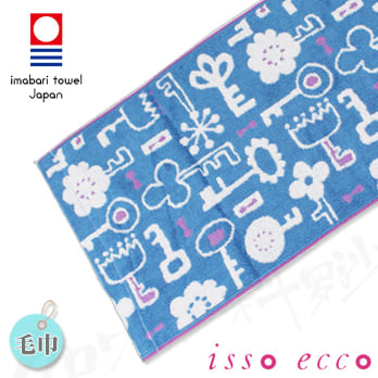 日本ISSO ECCO【今治無撚花鎖世界毛巾】 藍色