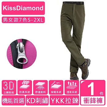 【KissDiamond】KD第三代頂級加絨加厚立體剪裁三防衝鋒褲(防風/防雨/防寒/保暖/男款 3色 S-2XL可選)M軍綠