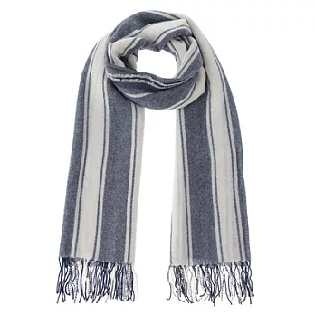 [MUJI無印良品]喀什米爾花紋披肩藍色