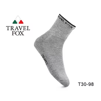 TRAVEL FOX 旅狐 純棉厚底毛巾運動襪 [T30-98] 灰黑