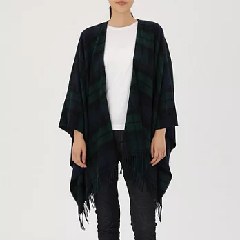 [MUJI無印良品]氂牛毛大判花紋多用途披肩深綠