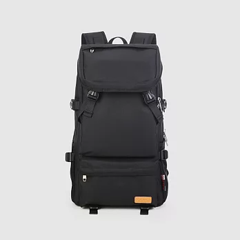 【KAKA】16吋休閒有型大容量雙肩筆電後背包/旅行後背包(黑色)