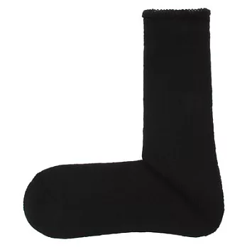 [MUJI無印良品]男有機棉混厚織圈絨直角襪黑色28~30cm