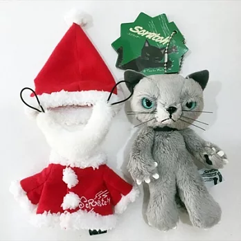 【聖誕版】SCRATCH ,日本抓抓貓絨毛玩偶吊飾(13cm)_灰