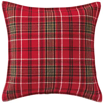 [MUJI無印良品]有機棉法蘭絨抱枕套/43/紅格紋