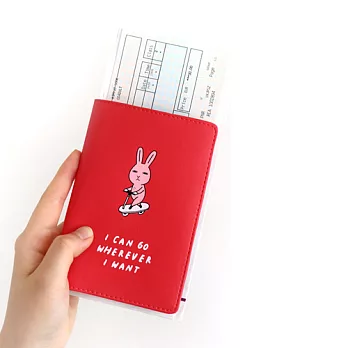 [Romane] HelloGeeks 護照套 紅色DONNA兔