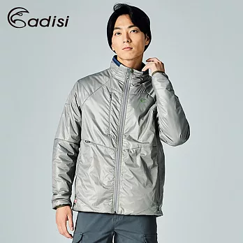 ADISI 男Primaloft撥水保暖外套AJ1721014 (S-2XL) / 保暖棉、環保、防潑水M銀河灰