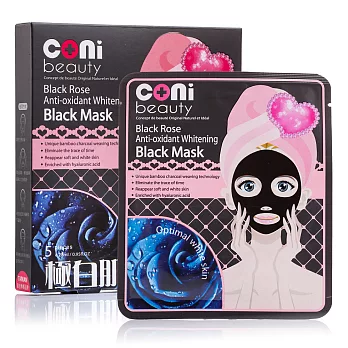 coni beauty 黑玫瑰抗氧化嫩白黑面膜5入/盒