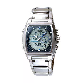 CASIO EDIFICE系列時尚多功能雙顯錶(白面)