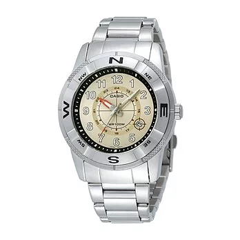 CASIO 科技風運動玩家時尚錶(香檳橘)