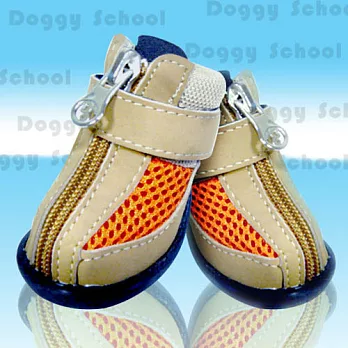 DoggySchool 三層網狗狗運動鞋【米橘色﹞-0號