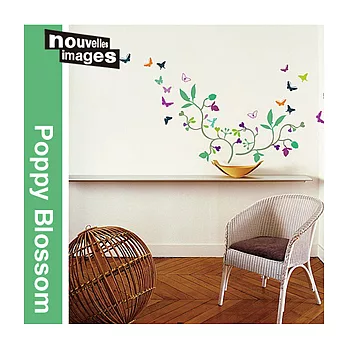 巴黎藝術壁貼─春天罌粟 (Poppy Blossom) 藍色