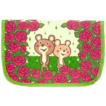 日本Gladee系列-玫瑰小熊，萬用袋/收納袋/皮夾/護照夾/收納夾！