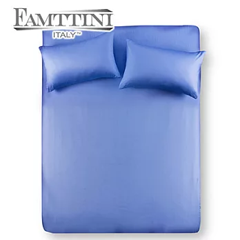 【Famttini-典藏原色】雙人三件式純棉床包組-藍色