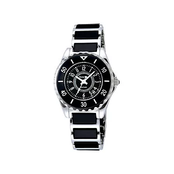 Roven Dino羅梵迪諾 香榭都會時尚陶瓷錶(黑-小)