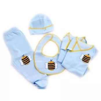 英國Beauty &Bib 新生兒五件組禮盒,藍色蜜蜂系列-NBB