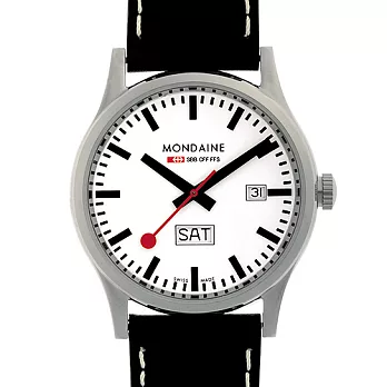 MONDAINE 瑞士國鐵運動雙視窗腕錶(白)
