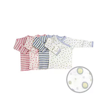 美國 Under The Nile 埃及有機棉 - 側扣有機棉包手衣【藍色點點】- 無毒、柔軟、耐洗(約3~6個月)