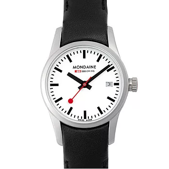 MONDAINE 瑞士國鐵藍寶石水晶女錶-白