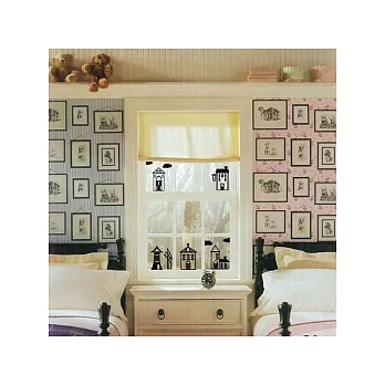 【ECO World 】進口壁貼-童話屋(黑色款)