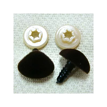 20mm植絨鼻-2入(咖啡色)