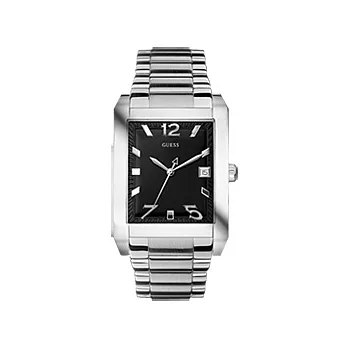 GUESS 精炫光燦紳士時尚腕錶(黑)