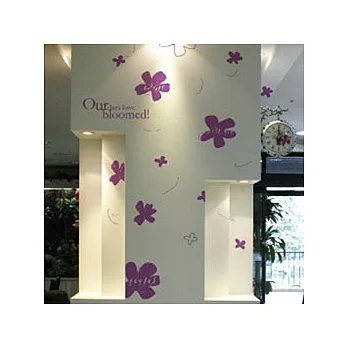 【Design W 創意壁貼】時尚家飾Blooming day (紫色款)