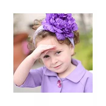 美國Gigis手工花朵髮帶，繽紛又時尚，0-2歲-Lush Lavender Headband- Lavender！